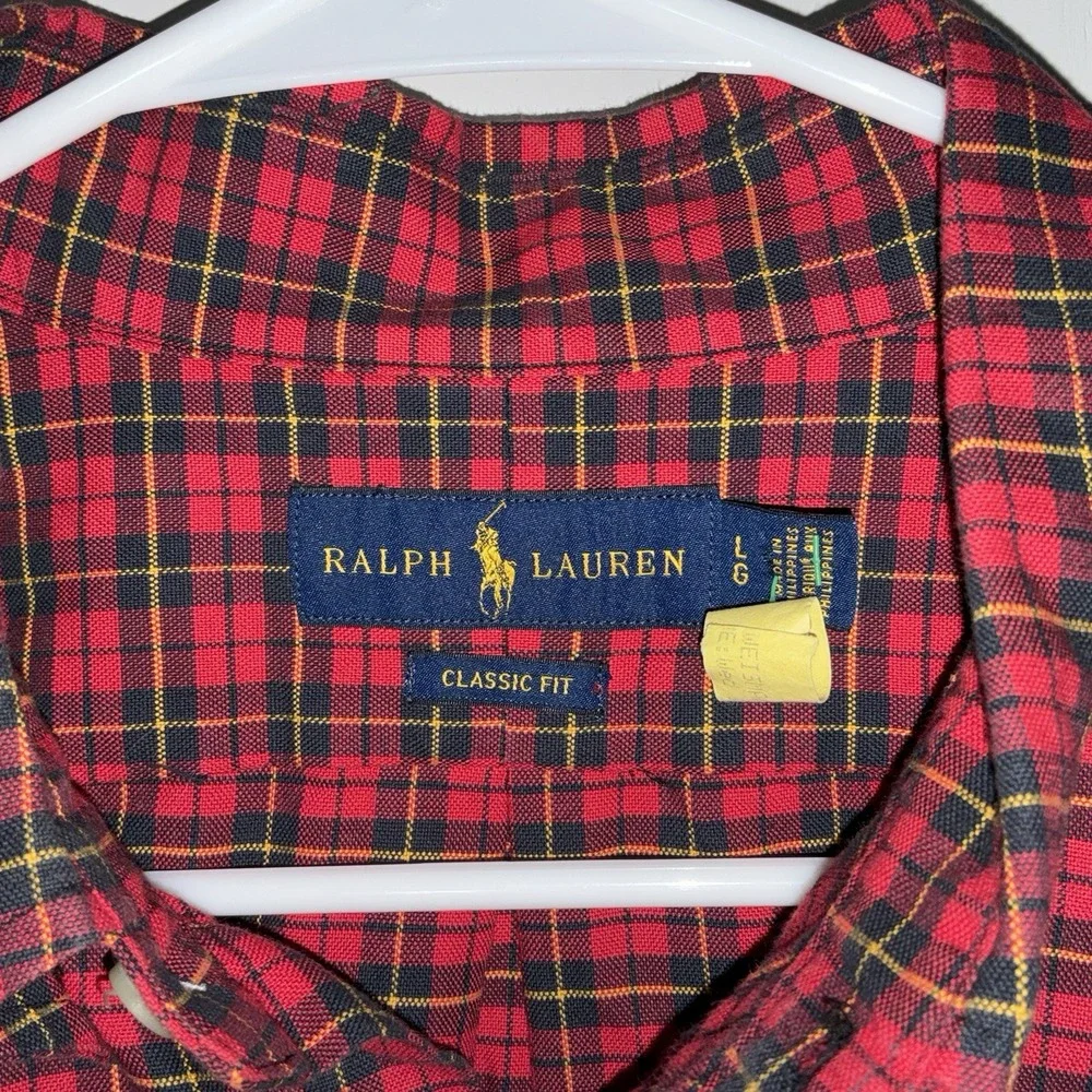 Polo Ralph Lauren Plaid Mens Large Shirt 24x29